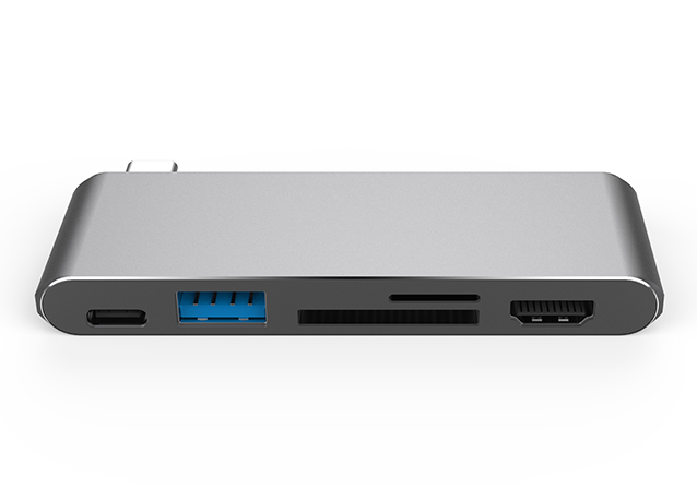 Type-C 5 in 1 Ultra slim and convenient docking station with HDMI SD/TF PD for MacBook