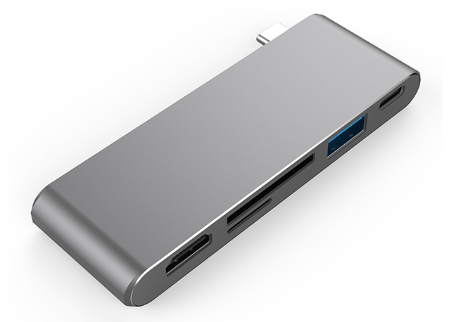 Type-C 5 in 1 Ultra slim and convenient docking station with HDMI SD/TF PD for MacBook