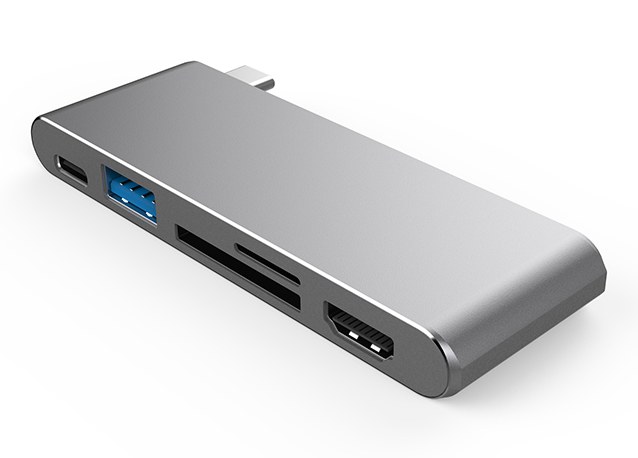 Type-C 5 in 1 Ultra slim and convenient docking station with HDMI SD/TF PD for MacBook