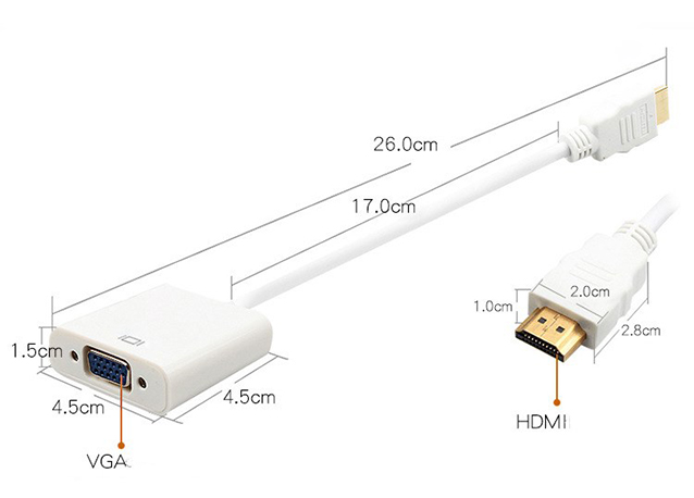 HDMI Male to VGA Female Adapter