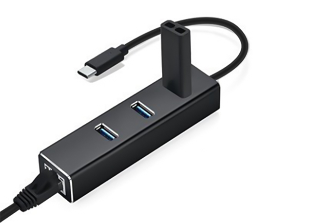 Type-C to USB 3.0 hub and Gigabit RJ45 Adapter
