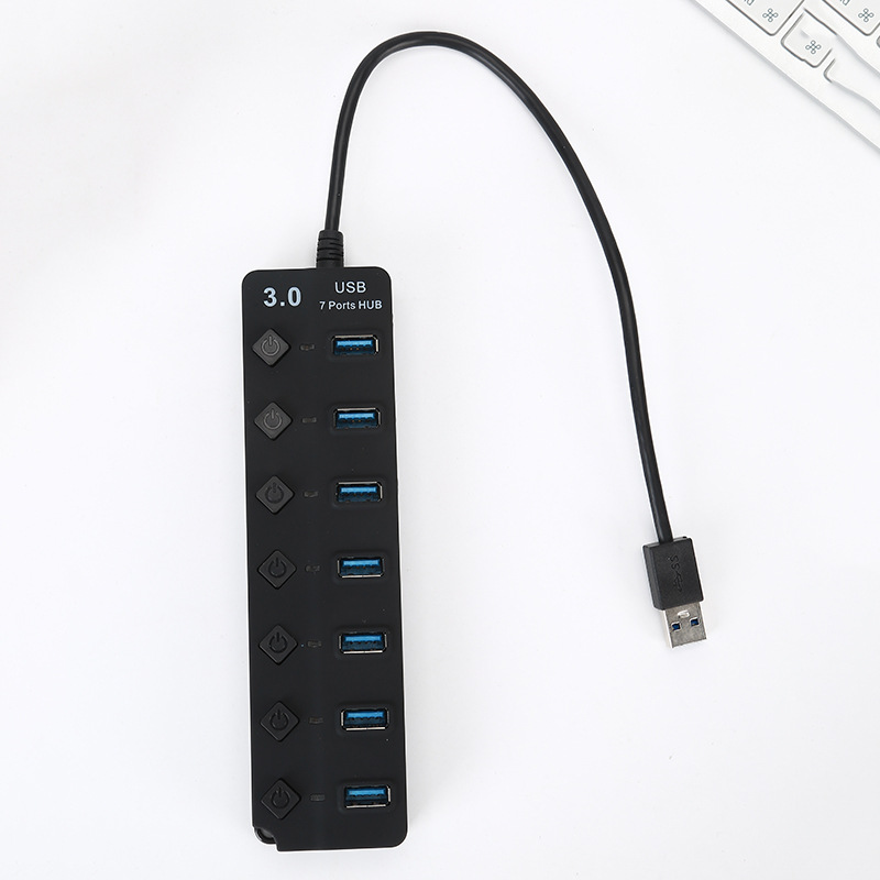 7 port USB3.0 HUB with independent switches plastic