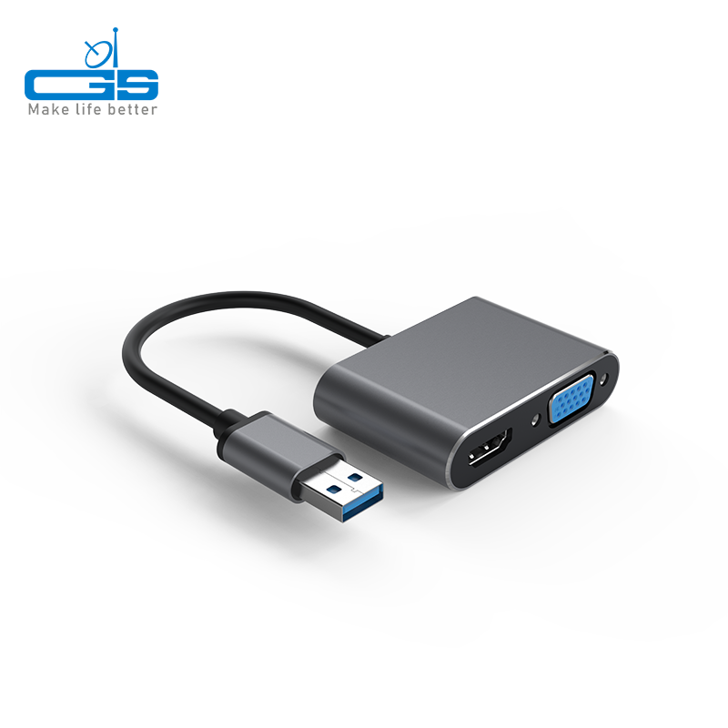 USB-A to VGA+HDMI