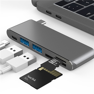 5 in 1 Multi-port docking station with card reader PD charging for Mobile and Laptop